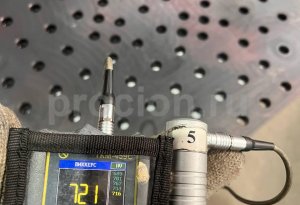 Замер твердости сварочного стола после упрочнения