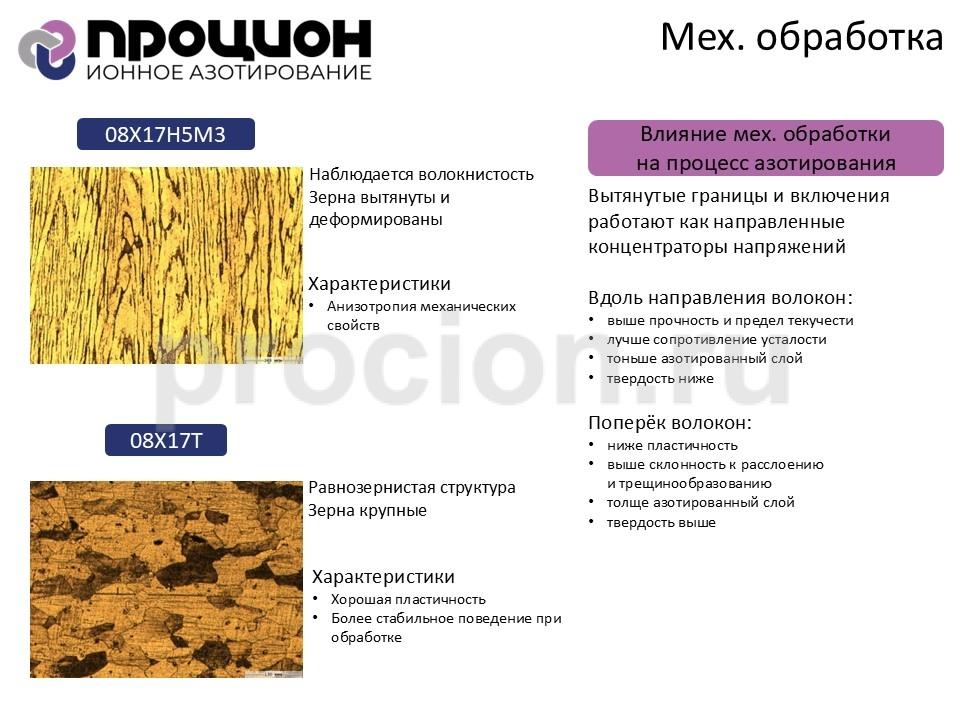 Влияние механической обработки на процесс азотирования
